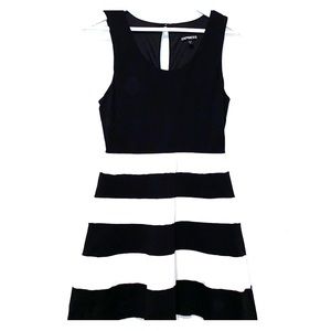 Fit and flare B&W Striped Dress